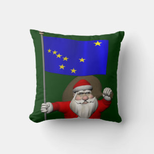 Coussin Le Père Noël Avec L'Enseigne De L'Alaska