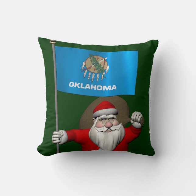 Coussin Le Père Noël Avec L'Ensigne D'Oklahoma (Recto)