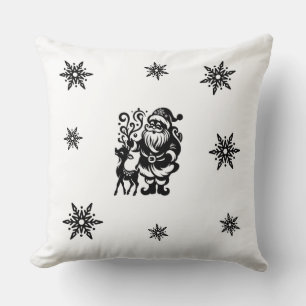 Coussin Le Père Noël et le renne pour des vibes d'hiver do