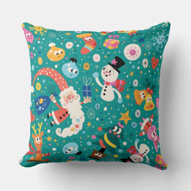 Coussin Le Père Noël et ses joyeux amis (Recto)