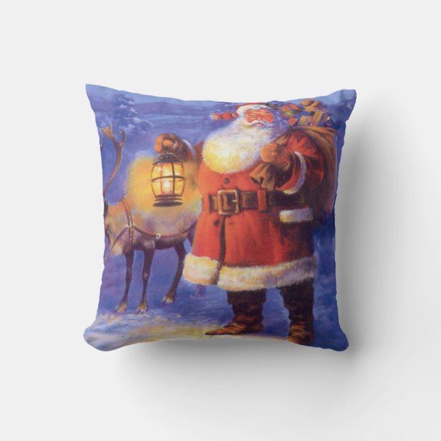 Coussin Le Père Noël et son renne (Recto)