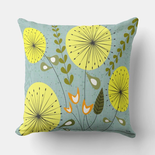 Coussin Le pissenlit moderne de la moitié du siècle (Recto)