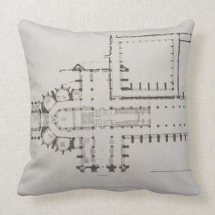 Coussin Le plan de l'Abbaye de Westminster, plaquent 1 de