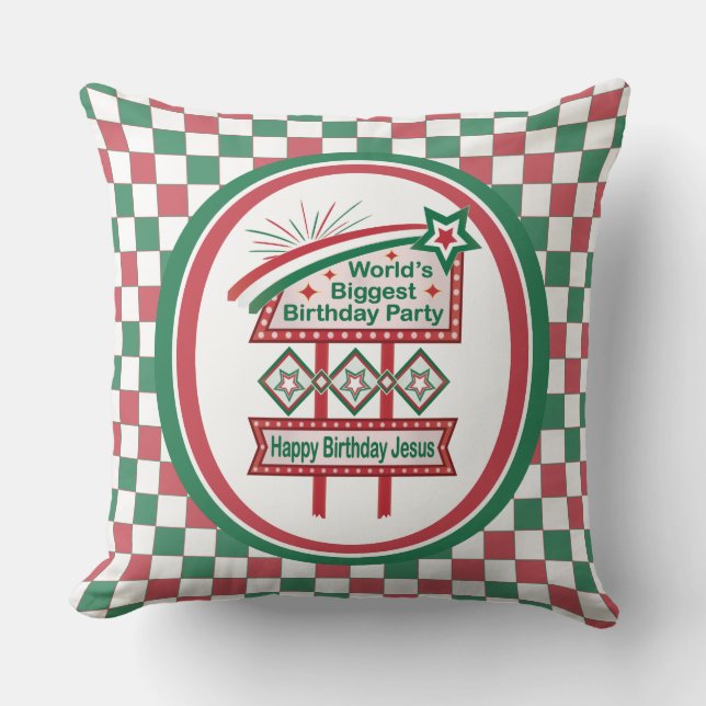 Coussin Le plus grand marquee de fête d'anniversaire au mo (Recto)