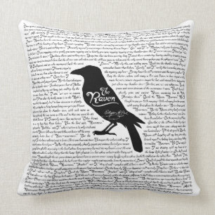 Coussin Le poème complet de Raven par Edgar Allan Poe