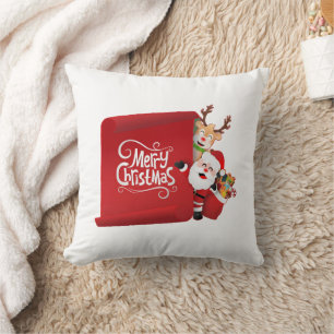 Coussin "Le point de vue de Noel derrière le joyeux papier