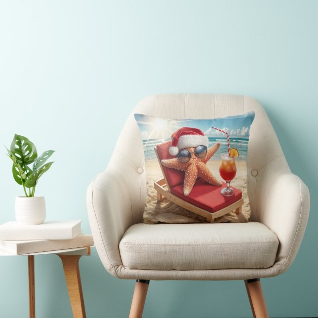 Coussin Le poisson de Noël Père Noël dans le salon Chaise (Chaise)