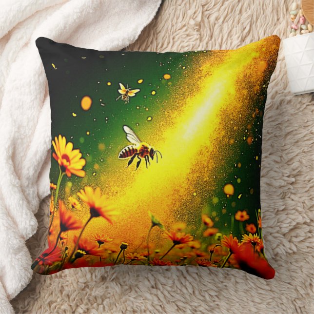 Coussin Le pollen doré des abeilles explose Joy Design (Couverture)