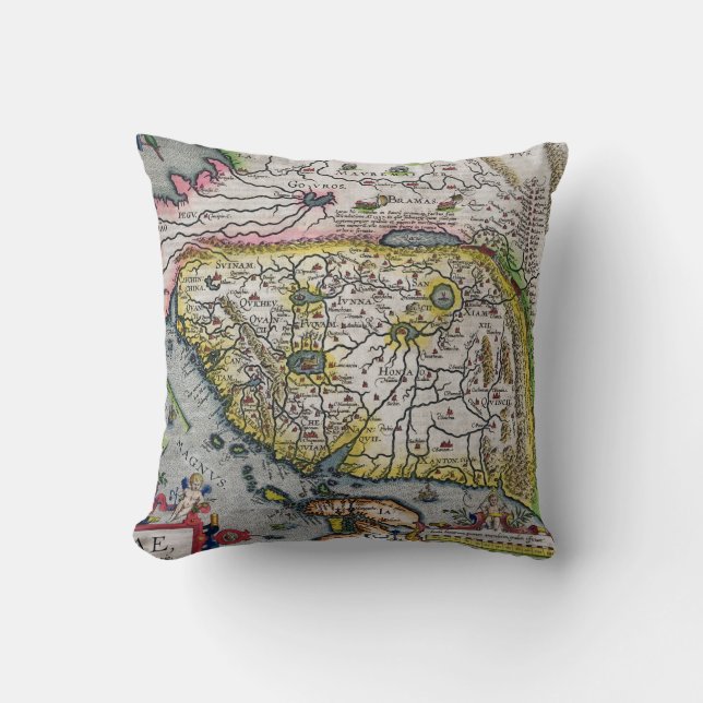 Coussin Le premier atlas occidental Chine | 1584 (Recto)
