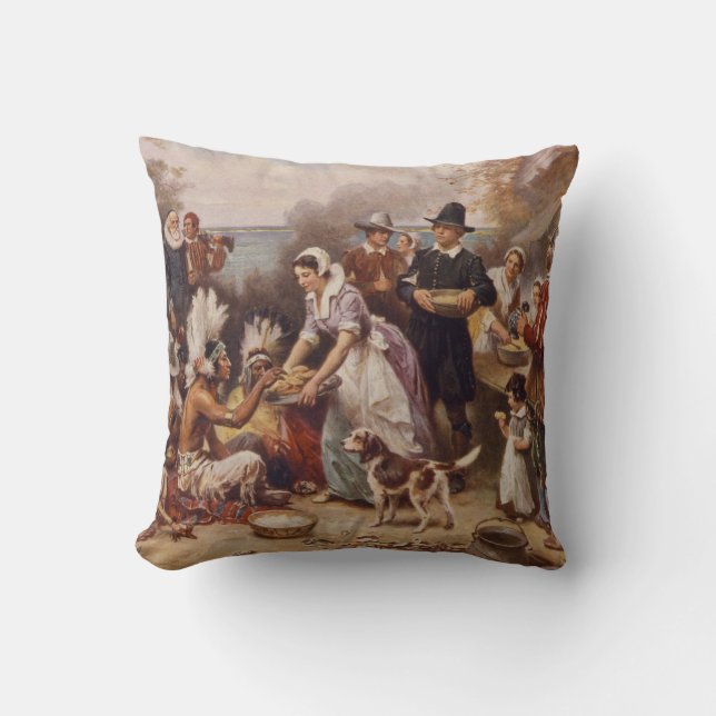Coussin Le premier thanksgiving 1621 % pipe% c.1932 (Recto)
