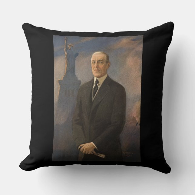 Coussin Le président américain Woodrow Wilson & la Liberté (Recto)