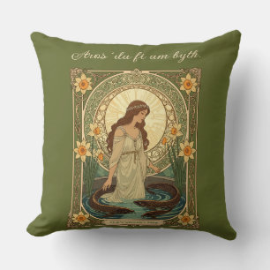 Coussin Le puits de Dwynwen et les poissons sacrés