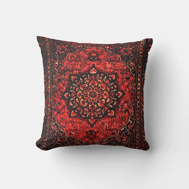 Coussin Le regard de tapis de Perse dans le rose a teinté (Recto)
