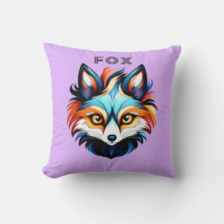 Coussin Le renard coloré - portrait de tête