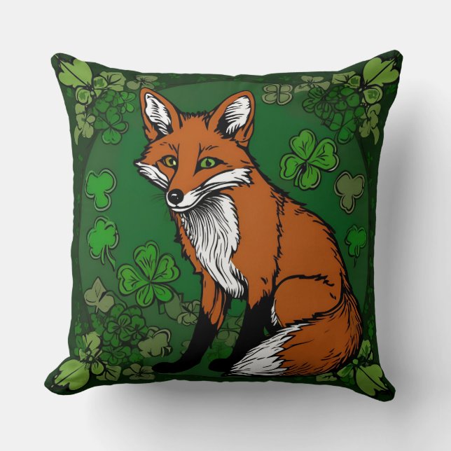 Coussin Le renard et les Shamrocks (Recto)