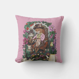 Coussin Le renard lunaire a fait le chapeau Alice au pays