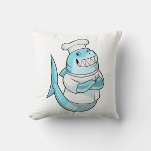 Coussin Le requin comme chef avec tablier de Cuisine