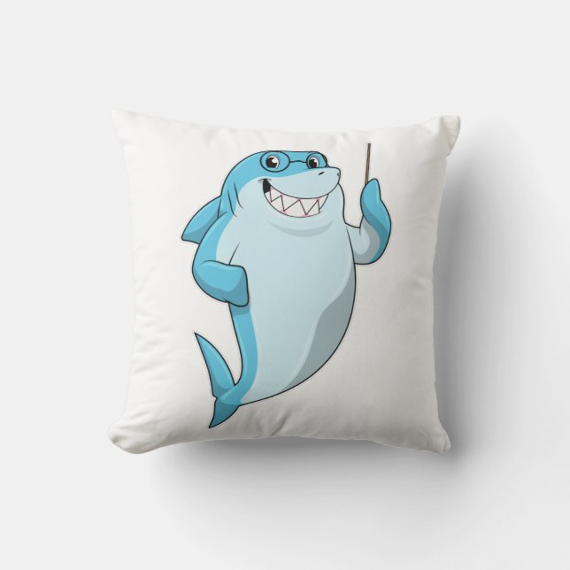 Coussin Le requin comme enseignant avec pointeur (Recto)
