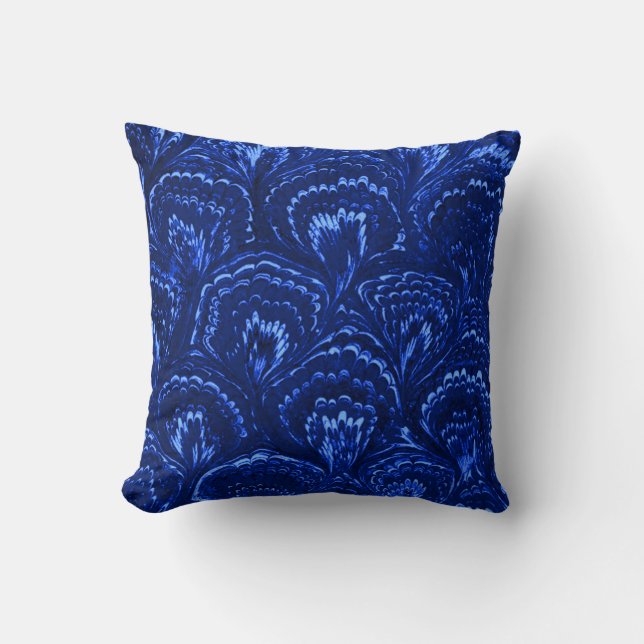 Coussin Le rétro résumé tourbillonne carreau de bleu de (Recto)