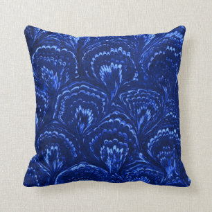 Coussin Le rétro résumé tourbillonne carreau de bleu de