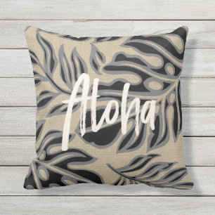 Coussin Le réversible tropical hawaïen de la feuille Tiki