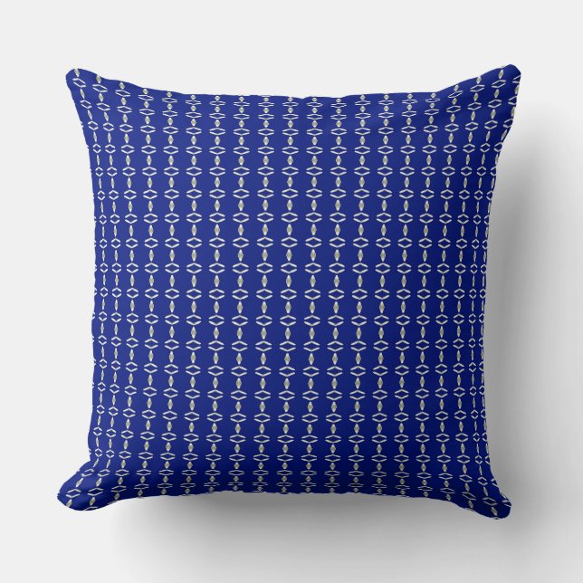 Coussin Le rideau de chaîne blanche de couleur bleue Arriè (Recto)