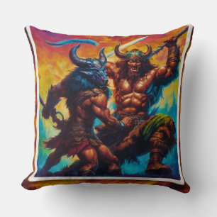 Coussin Le roi barbare combat