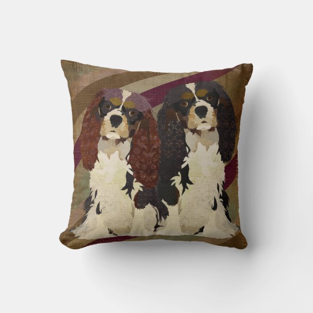 Coussin Le Roi Cavalier Spaniels Retro Pillow (Recto)