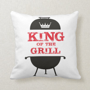 Coussin Le Roi Du Grill, Rouge De La Couronne Blanche Noir
