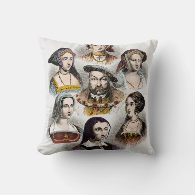Coussin Le Roi Henry VIII de l'Angleterre | ses six (Recto)