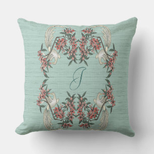 Coussin Le romantisme de l'Aqua 20" en soie