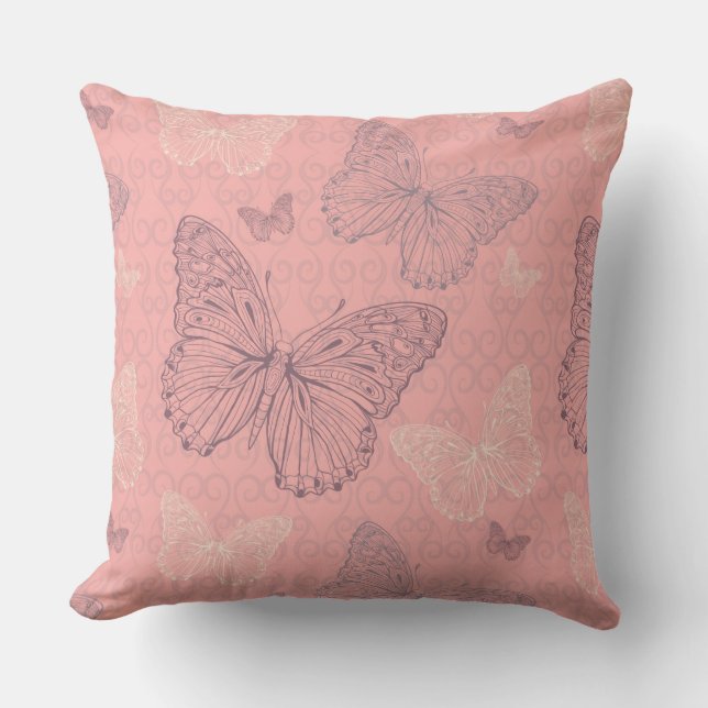 Coussin Le rose de papillon (Recto)