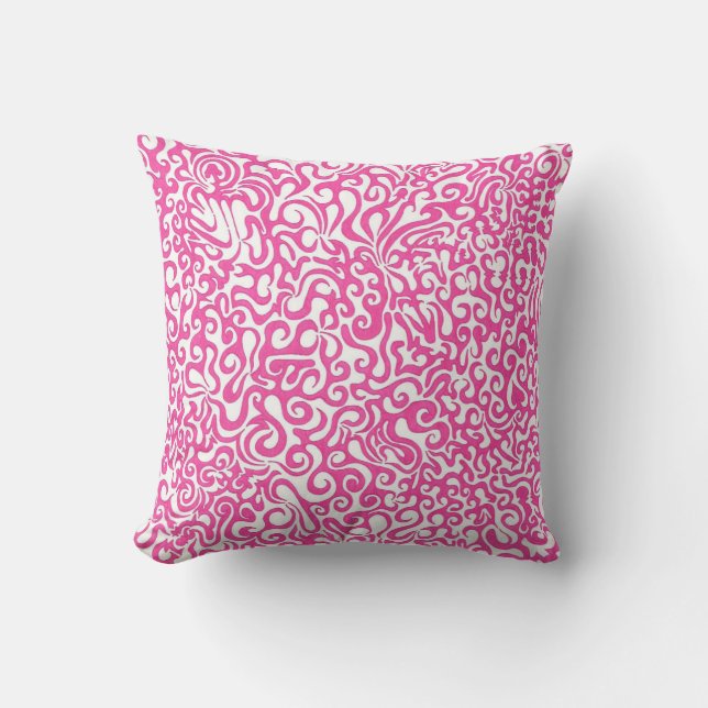 Coussin Le rose tourbillonne carreau (Recto)