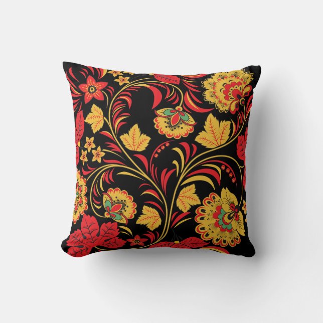 Coussin Le rouge laisse Khokhloma (Recto)