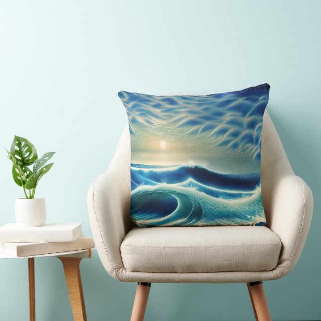 Coussin Le rugissement de la mer Bleue (Chaise)