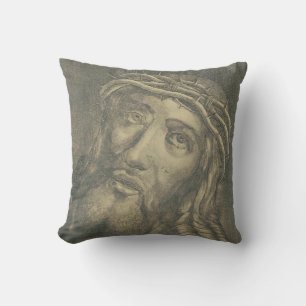 Coussin Le Saint Visage de Jésus en Art Monochrome
