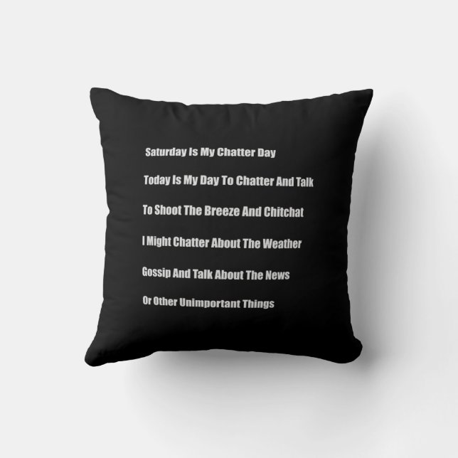 Coussin Le samedi est mon jour de bavardage (Verso)