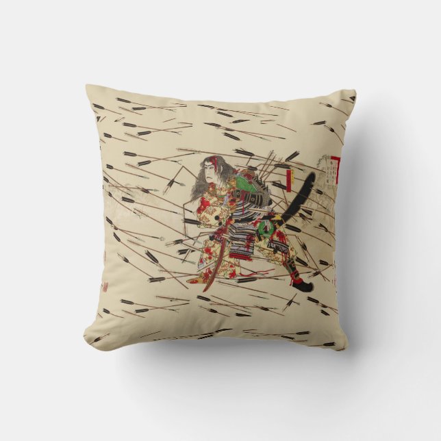 Coussin LE SAMOURAÏ MASATSURA SE BAT DANS UNE AVerse DE FL (Recto)