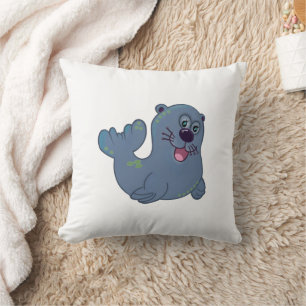 Coussin Le Sceau de tissu chez Zazzle Mascotte Logo Caract