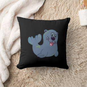 Coussin Le Sceau de tissu chez Zazzle Mascotte Logo Caract