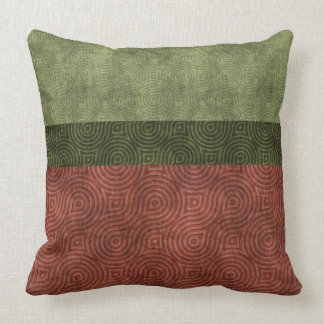 Coussin Le schéma vert huit rayures de canneberge de