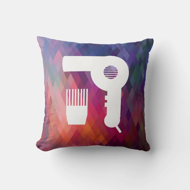 Coussin Le sèche-cheveux balaye le pictogramme (Recto)