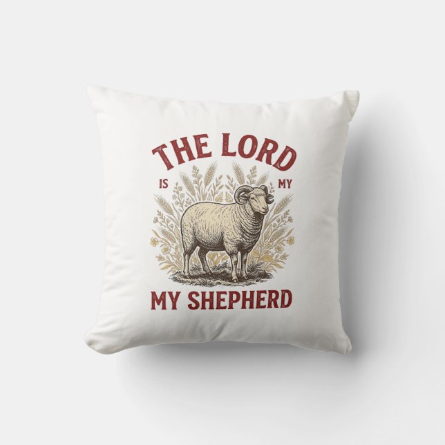 Coussin Le Seigneur Est Mon Berger Modèle de Chemise de Mo (Recto)