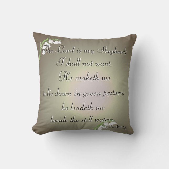 Coussin "Le Seigneur est mon berger..." Psaume 23 (Recto)
