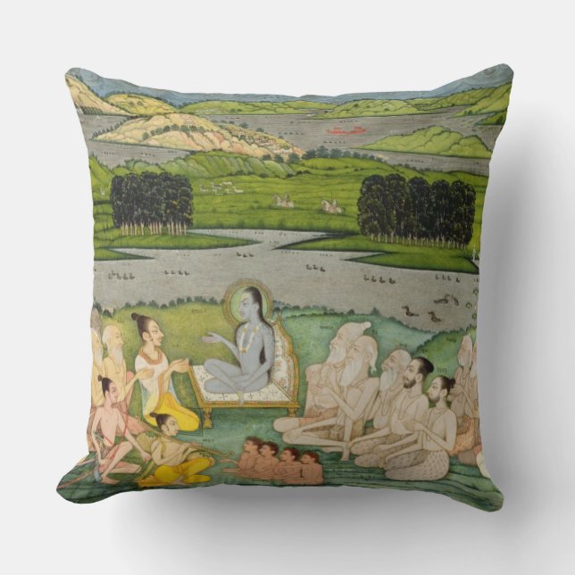 Coussin Le Shuku sage Deva s'adressant au Roi Parikshit et (Recto)