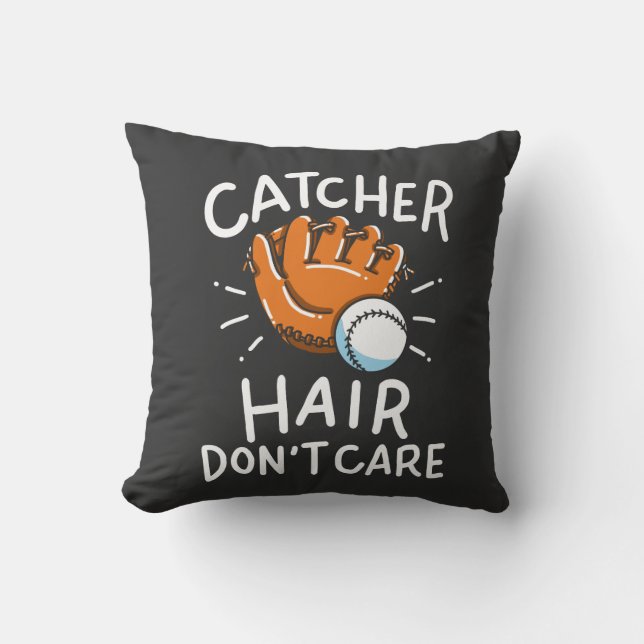 Coussin Le softball - Les cheveux attrapés s'en fichent (Recto)