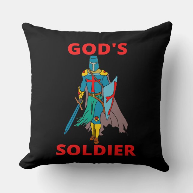 Coussin Le soldat de Dieu en armes (Recto)