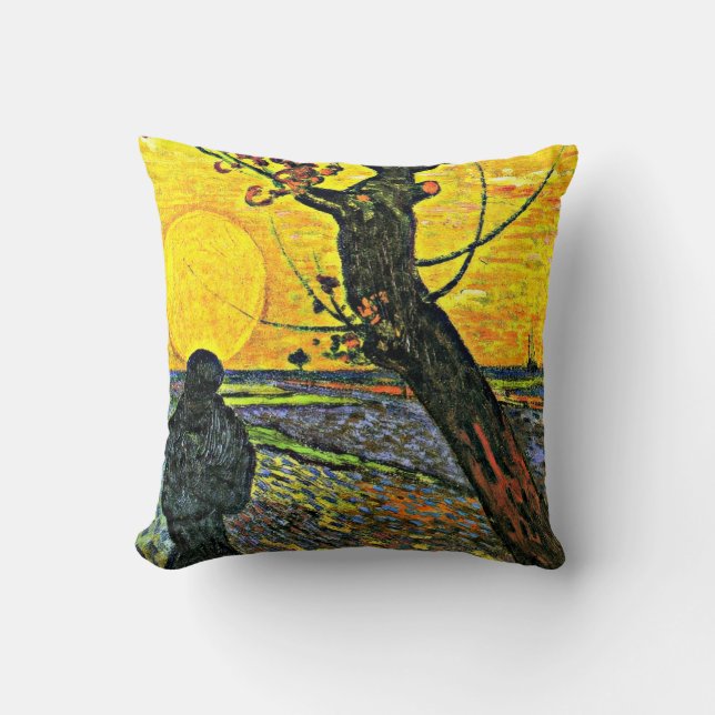 Coussin Le Sower, tableau d'art de Vincent van Gogh (Recto)