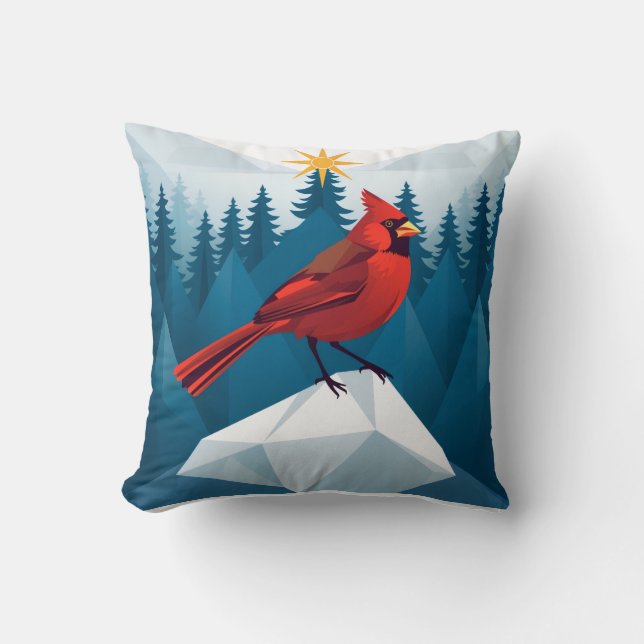 Coussin Le spécial Noël cardinal du nord (Recto)