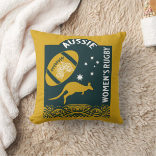 Coussin Le sport de rugby féminin australien